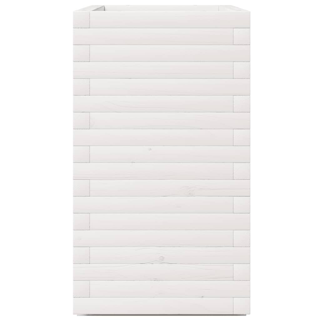 Odlingslåda vit 70x40x72,5 cm massiv furu