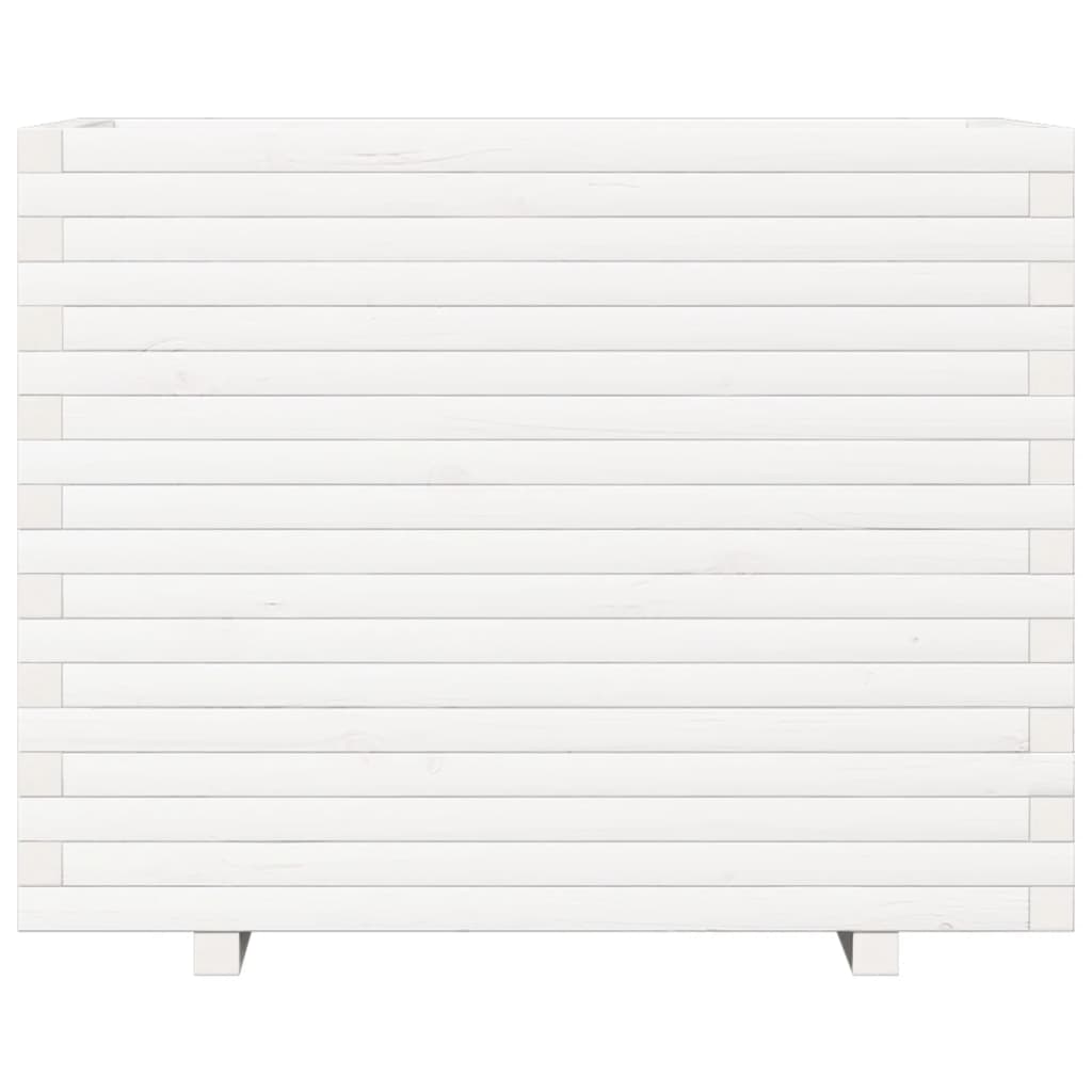 Odlingslåda vit 90x60x72,5 cm massiv furu