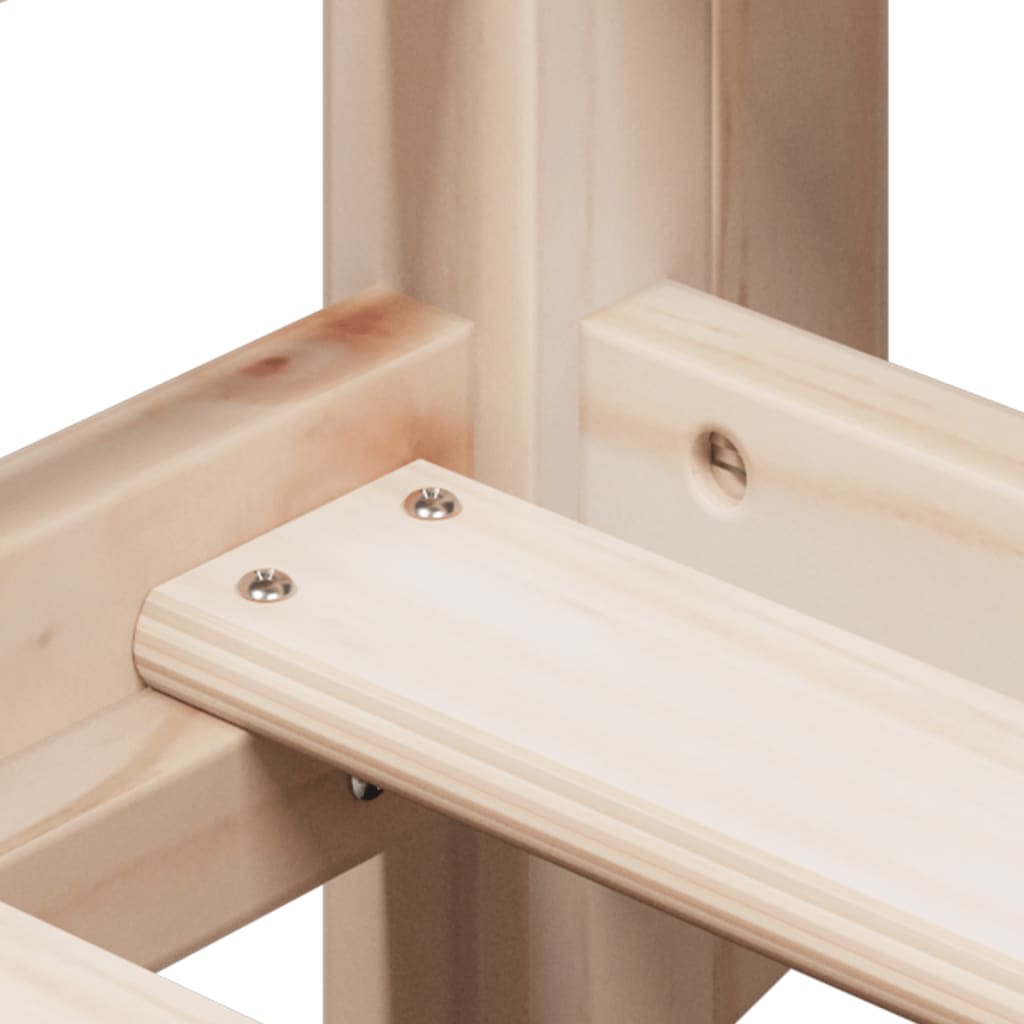 Våningssäng med stege och tak 80x200 cm massiv furu