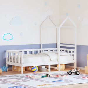 Dagbädd med tak vit 80x200 cm massiv furu