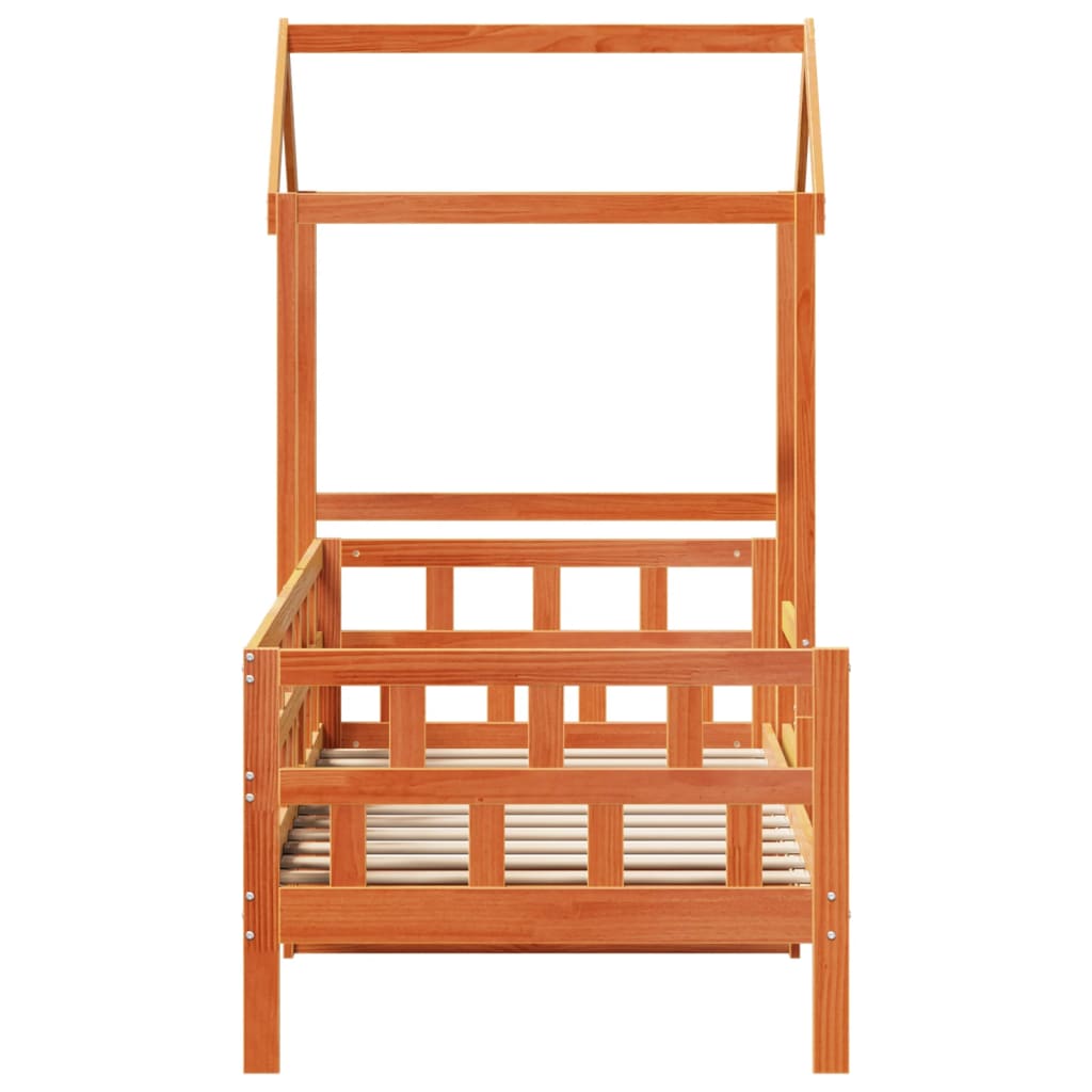 Dagbädd med tak vaxad brun 90x200 cm massiv furu