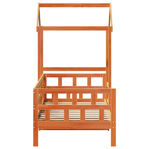 Dagbädd med tak vaxad brun 90x200 cm massiv furu