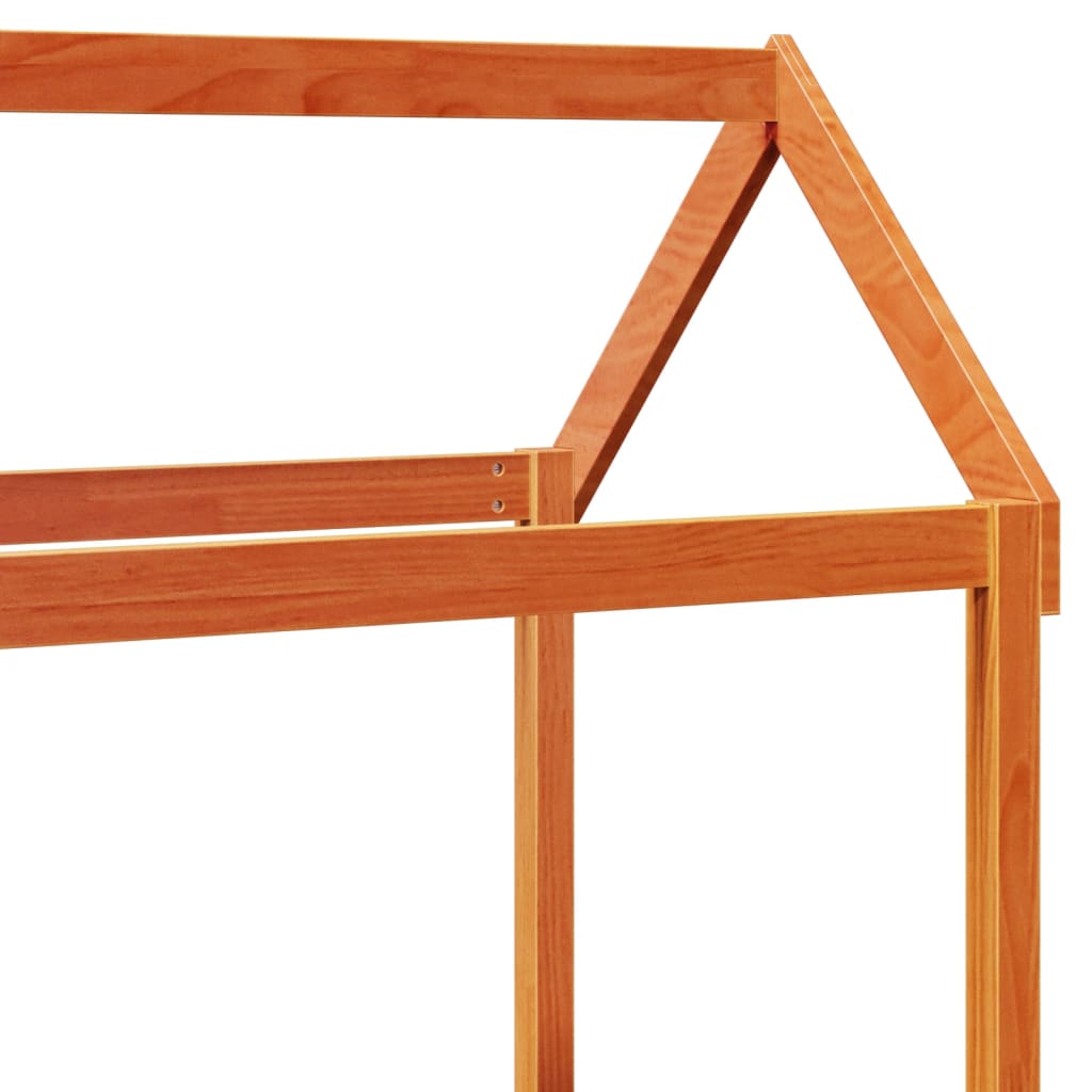 Dagbädd med tak vaxad brun 90x200 cm massiv furu