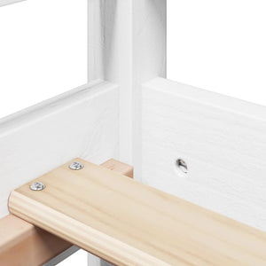 Dagbädd med bänk och tak vit 80x200 cm massiv furu