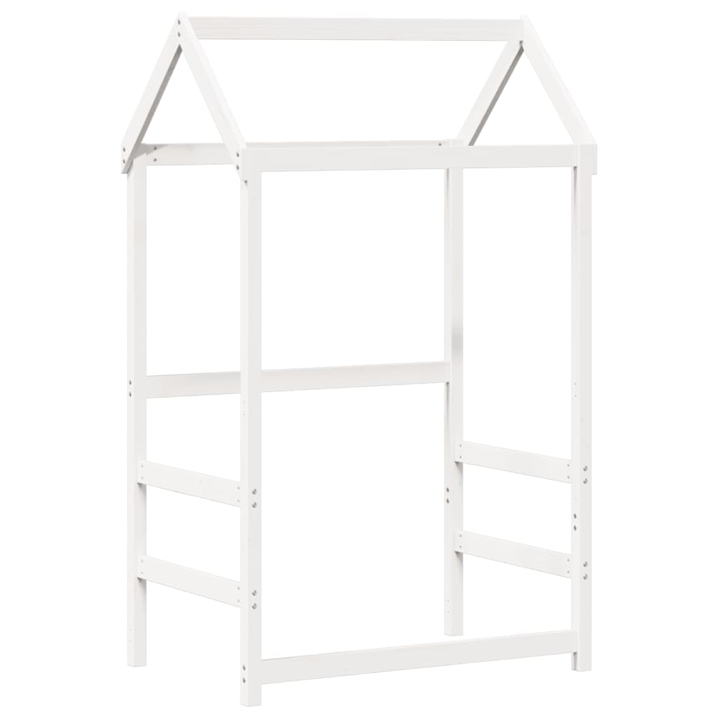 Dagbädd med bänk och tak vit 80x200 cm massiv furu