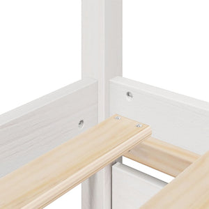 Sängram utan madrass vit 150x200 cm massiv furu