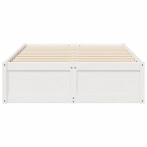 Sängram utan madrass vit 120x190 cm massiv furu