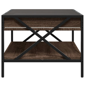 Soffbord med Infinity LEDs brun ek 70x50x38 cm