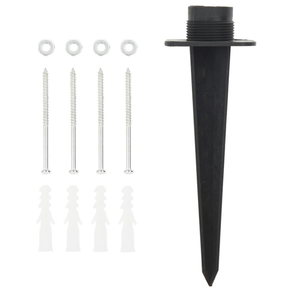 Utomhusuttag med spett 4-vägs stenlook grå 16x16x29,5 cm