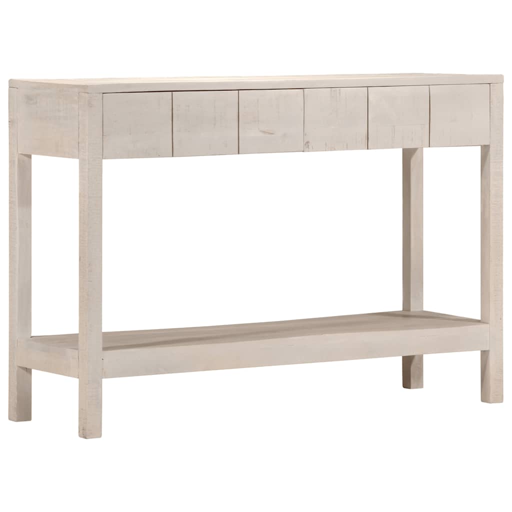 Konsolbord vit 110x35x75 cm massivt mangoträ
