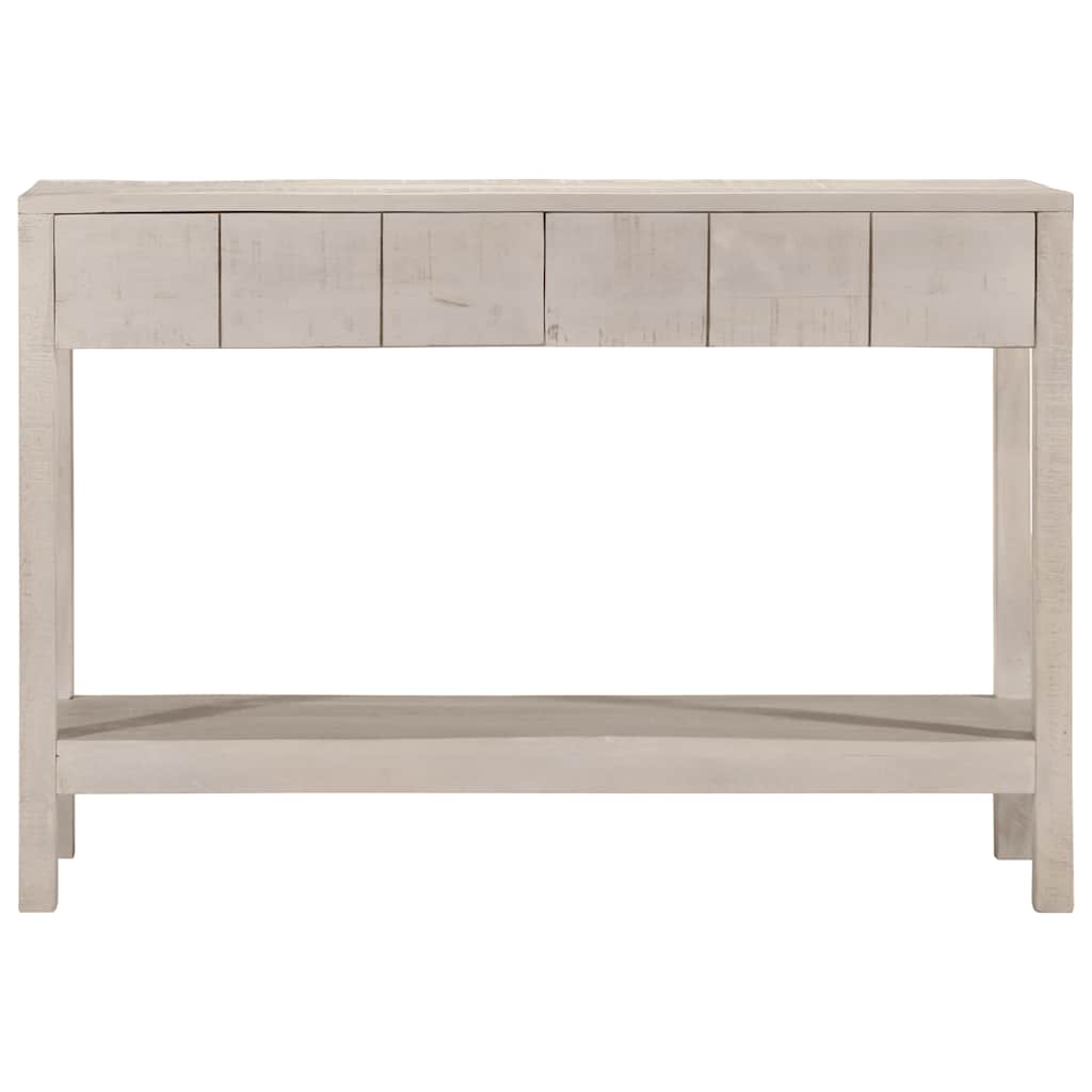Konsolbord vit 110x35x75 cm massivt mangoträ