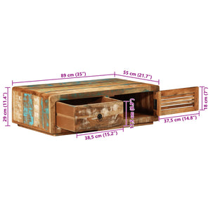 Soffbord 89x55x29 cm massivt återvunnet trä