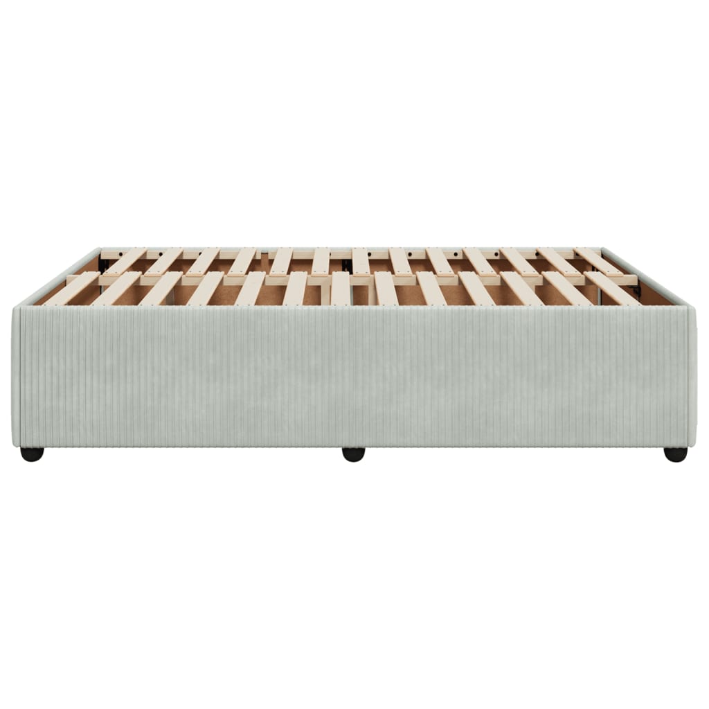 Sängram utan madrass ljusgrå 160x200 cm sammet