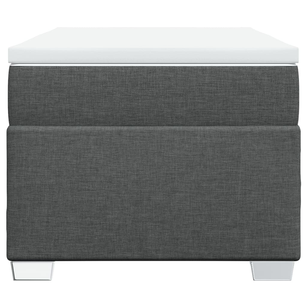 Ramsäng med madrass mörkgrå 80x200 cm tyg