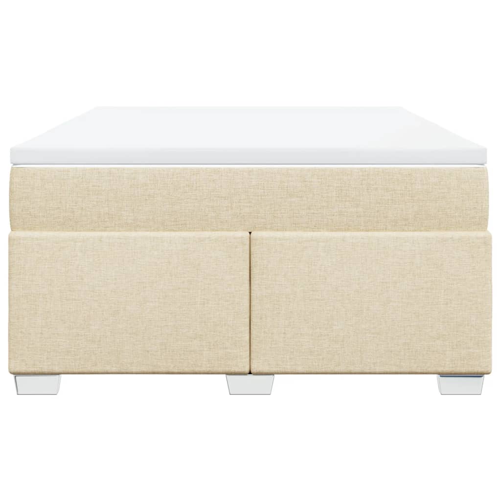 Ramsäng med madrass gräddvit 140x200 cm tyg