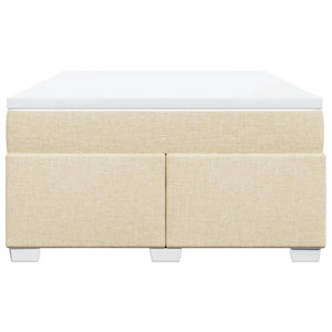 Ramsäng med madrass gräddvit 140x200 cm tyg