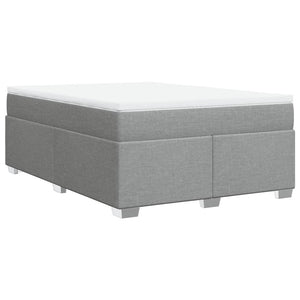 Ramsäng med madrass ljusgrå 160x200 cm tyg