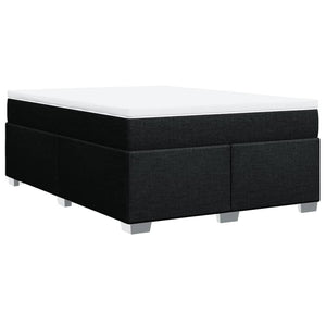 Ramsäng med madrass svart 160x200 cm tyg