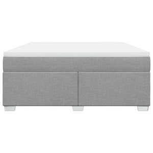 Ramsäng med madrass ljusgrå 180x200 cm tyg