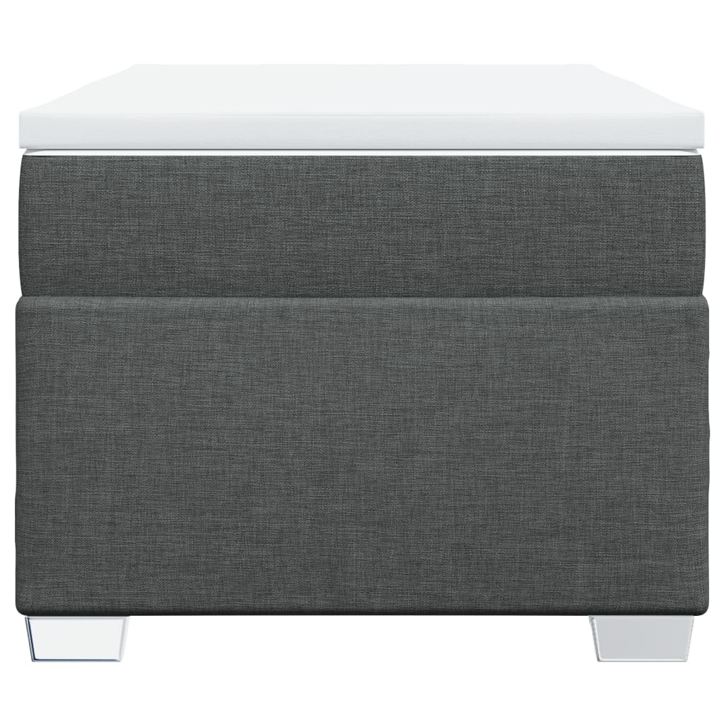 Ramsäng med madrass mörkgrå 90x190 cm tyg