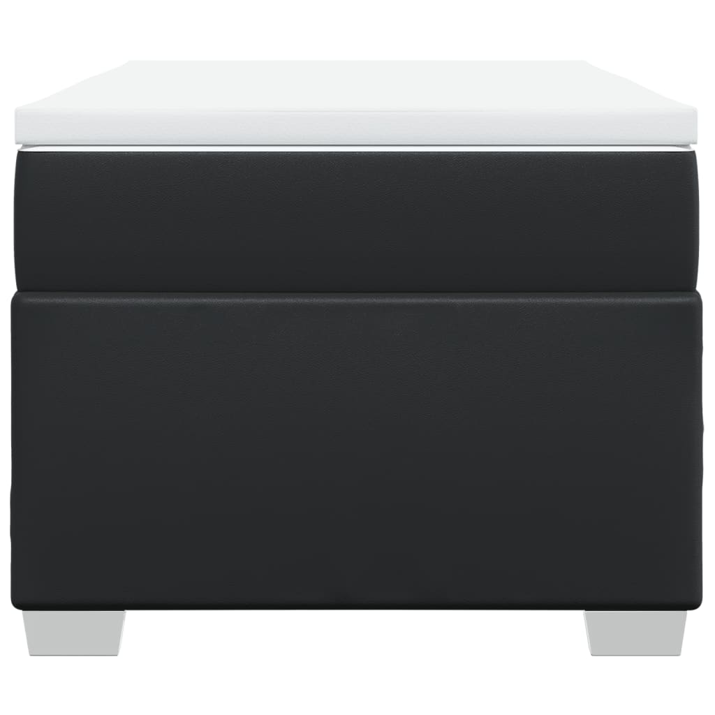 Ramsäng med madrass svart 80x200 cm konstläder