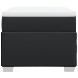 Ramsäng med madrass svart 80x200 cm konstläder