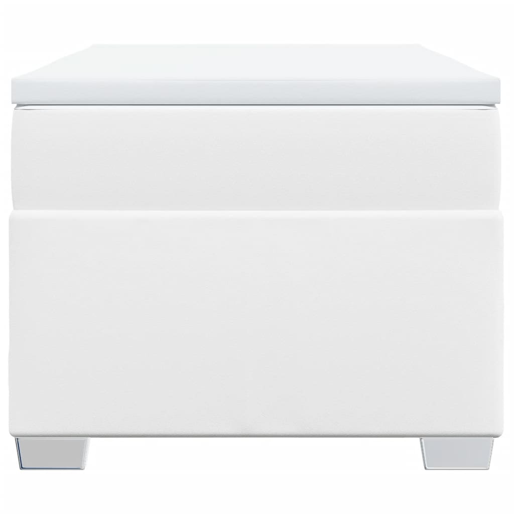 Ramsäng med madrass vit 80x200 cm konstläder