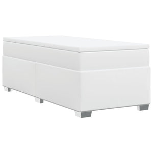 Ramsäng med madrass vit 80x200 cm konstläder