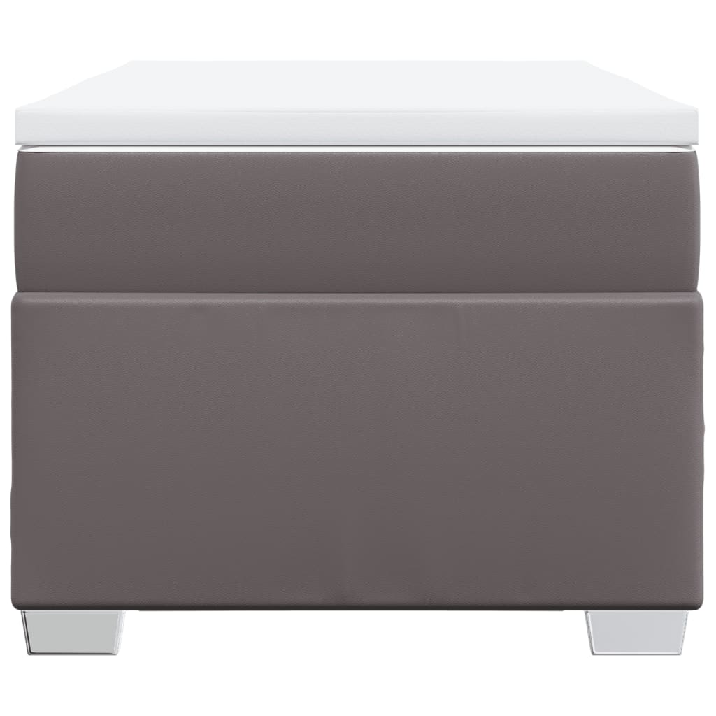 Ramsäng med madrass grå 80x200 cm konstläder