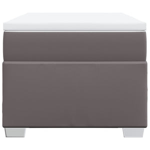 Ramsäng med madrass grå 80x200 cm konstläder