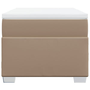 Ramsäng med bäddmadrass cappuccino 80x200 cm konstläder