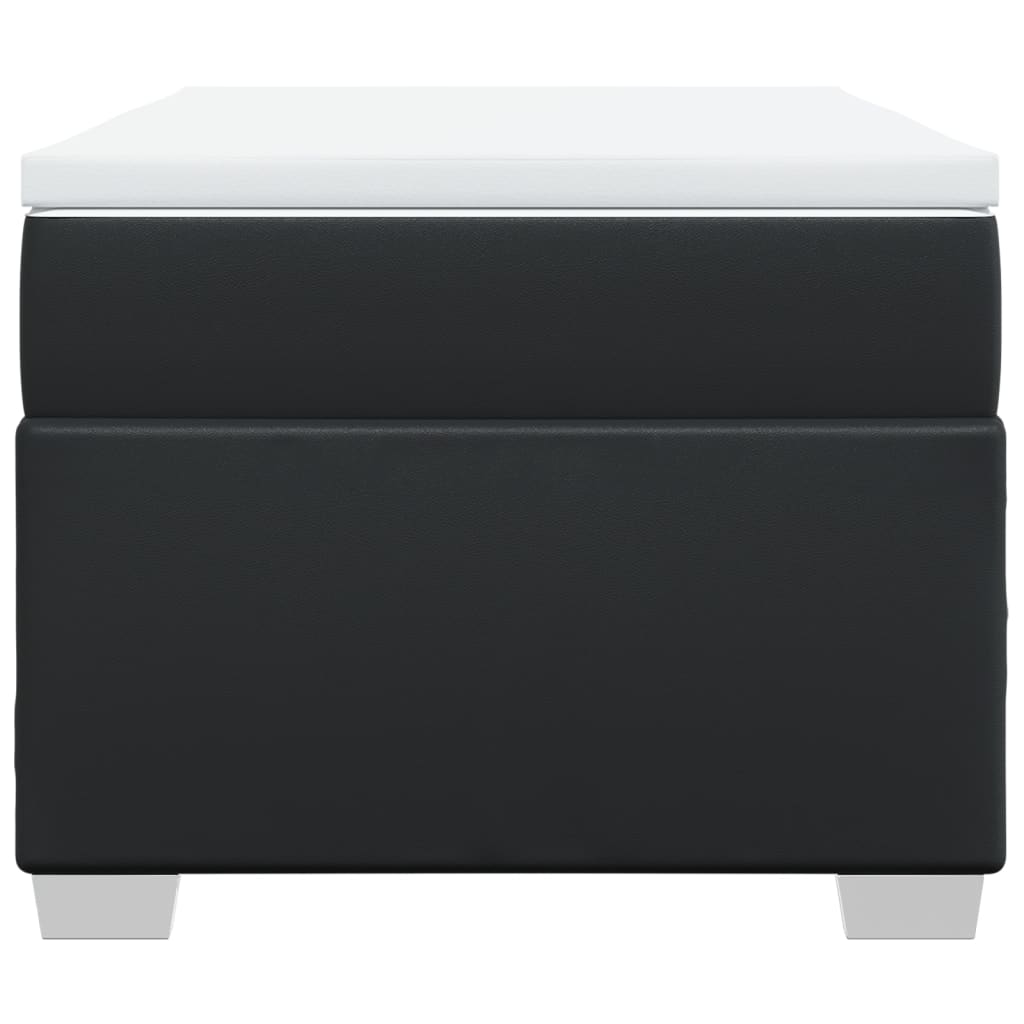 Ramsäng med madrass svart 90x190 cm konstläder