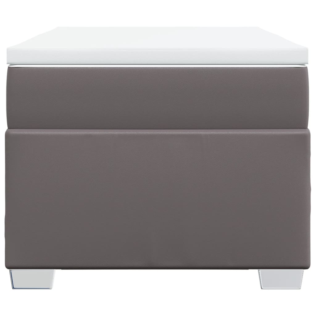 Ramsäng med madrass grå 90x190 cm konstläder