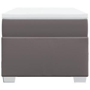 Ramsäng med madrass grå 90x190 cm konstläder