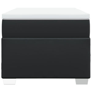 Ramsäng med madrass svart 90x200 cm konstläder