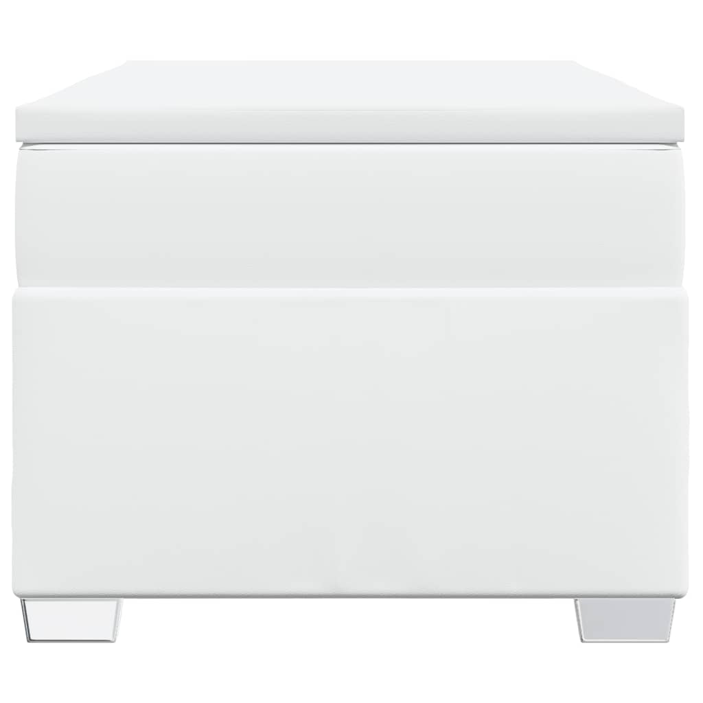 Ramsäng med madrass vit 90x200 cm konstläder