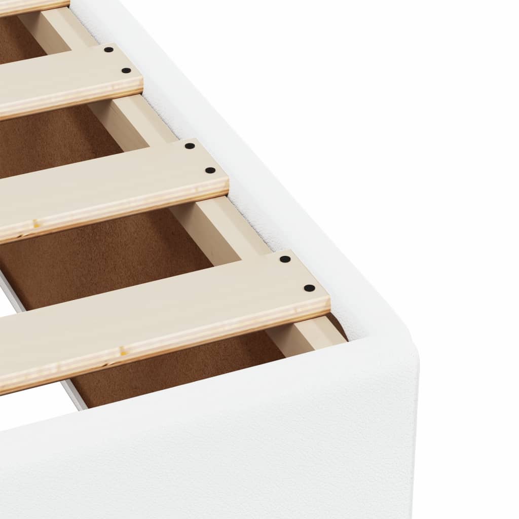 Ramsäng med madrass vit 90x200 cm konstläder