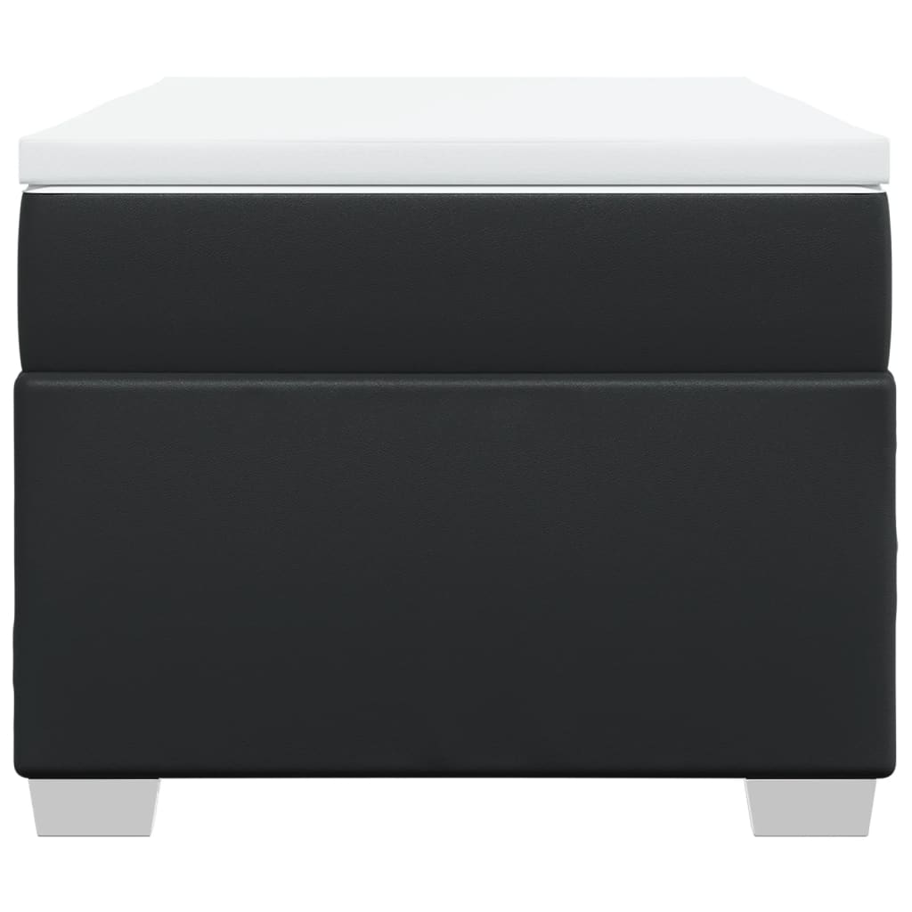 Ramsäng med madrass svart 100x200 cm konstläder