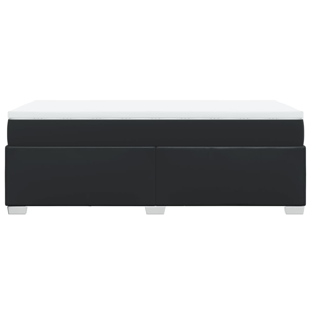 Ramsäng med madrass svart 100x200 cm konstläder