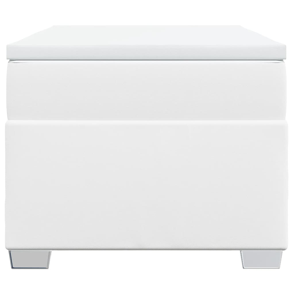 Ramsäng med madrass vit 100x200 cm konstläder