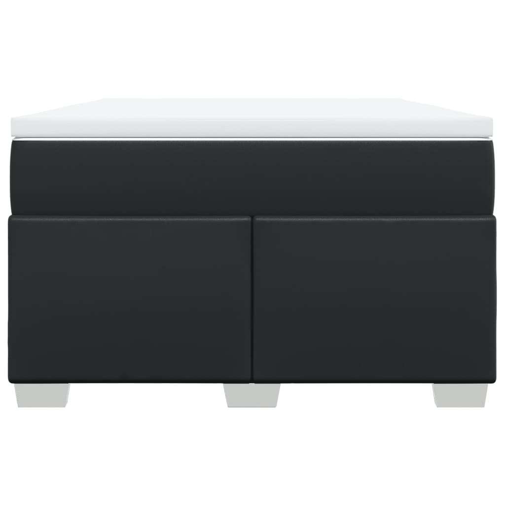 Ramsäng med madrass svart 120x190 cm konstläder