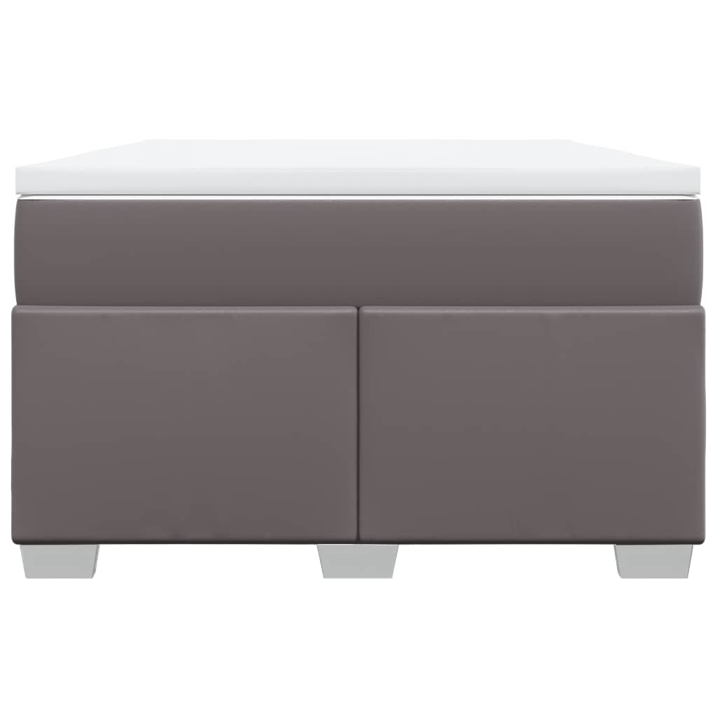 Ramsäng med bäddmadrass grå 120x190 cm konstläder