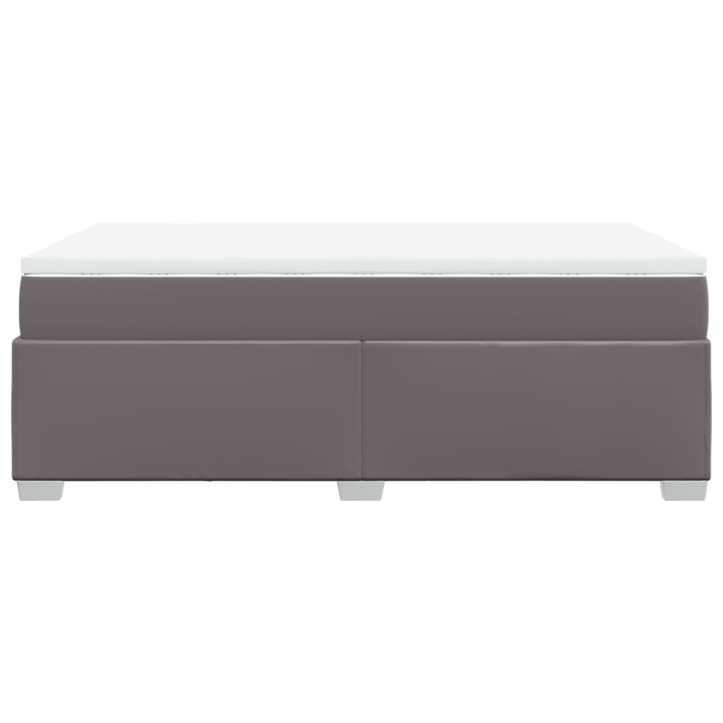 Ramsäng med bäddmadrass grå 120x190 cm konstläder