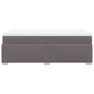 Ramsäng med bäddmadrass grå 120x190 cm konstläder