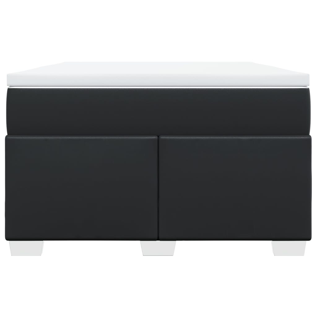 Ramsäng med madrass svart 120x200 cm konstläder