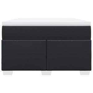 Ramsäng med madrass svart 120x200 cm konstläder