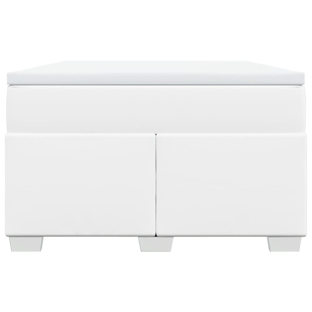 Ramsäng med madrass vit 120x200 cm konstläder