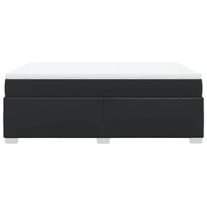 Ramsäng med madrass svart 140x190 cm konstläder