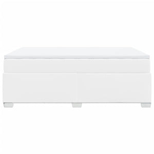 Ramsäng med madrass vit 140x190 cm konstläder