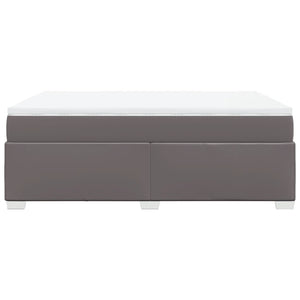 Ramsäng med bäddmadrass grå 140x190 cm konstläder